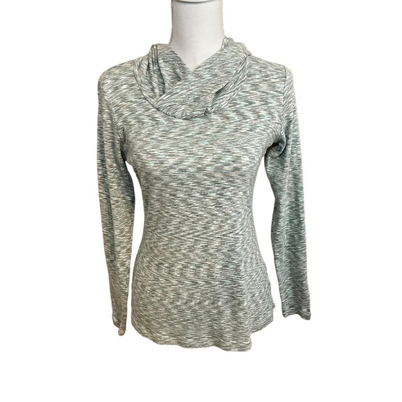 Columbia Sage Green and Grey Heather Pullover Stretch Long Sleeve Hoodie Medium - Picture 2 of 13